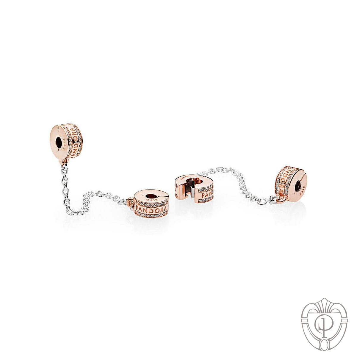 Ciondolo Con Catenina Di Sicurezza In Argento Sterling 925 Per Bracciale Charm Stile Europeo – Floreale Avvitamento