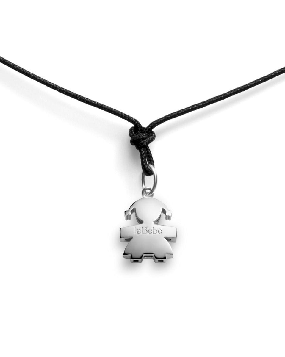 LeBebé I Tesorini Ciondolo sagoma bimba in oro bianco 18k